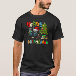 Camiseta Feliz Chrismukkah Hanukkah Judaico Chanukah Menora