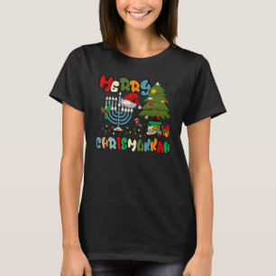 Camiseta Feliz Chrismukkah Hanukkah judeu Chanukah Menorah