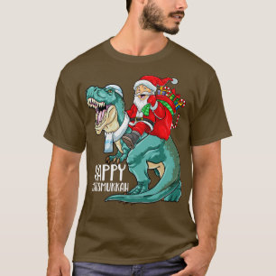 Camiseta Feliz Chrismukkah Hanukkah Natal T Rex Dinosau