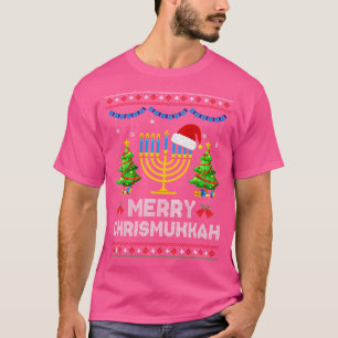 Camiseta Feliz Chrismukkah Happy Hanukkah Papais noeis de N