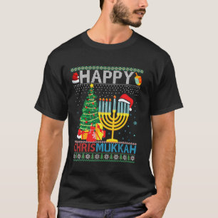 Camiseta Feliz Chrismukkah Natal Judaico Hanukkah Chanuk
