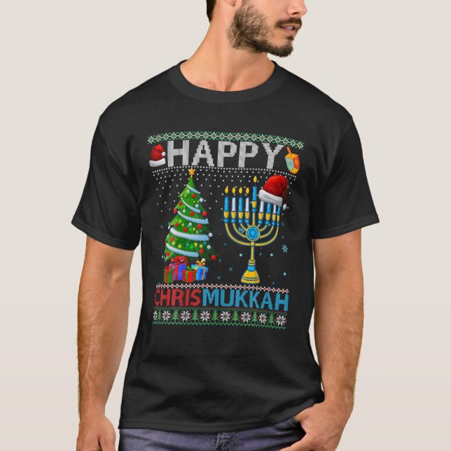 Camiseta Feliz Chrismukkah Natal Judeu Hanukkah (Frente)