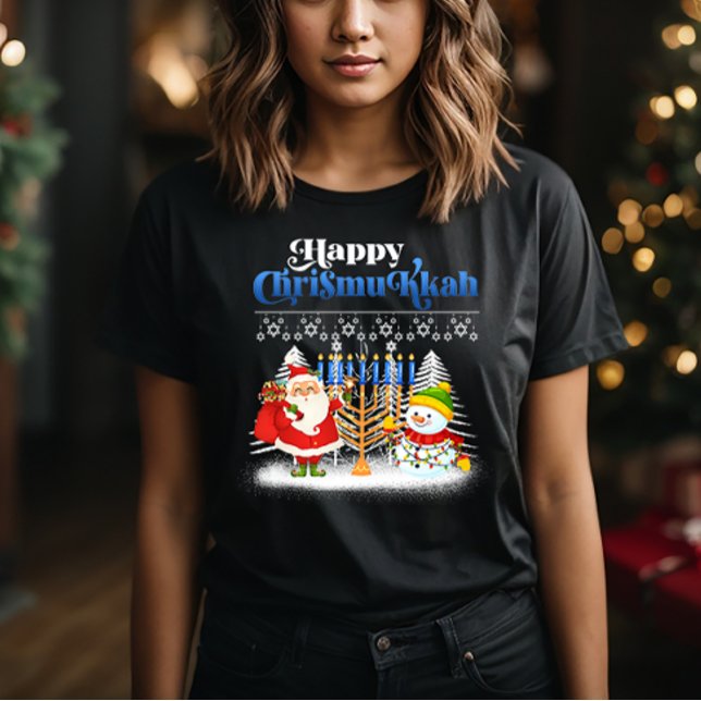 Camiseta Feliz Chrismukkah Natal Judeu Hanukkah (Criador carregado)
