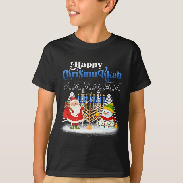 Camiseta Feliz Chrismukkah Natal Judeu Hanukkah (Frente)
