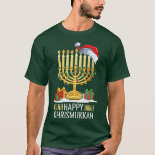 Camiseta Feliz Chrismukkah Natal Judeu Hanukkah Holida
