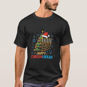 Camiseta Feliz Chrismukkah Papais noeis de Natal Hanukkah