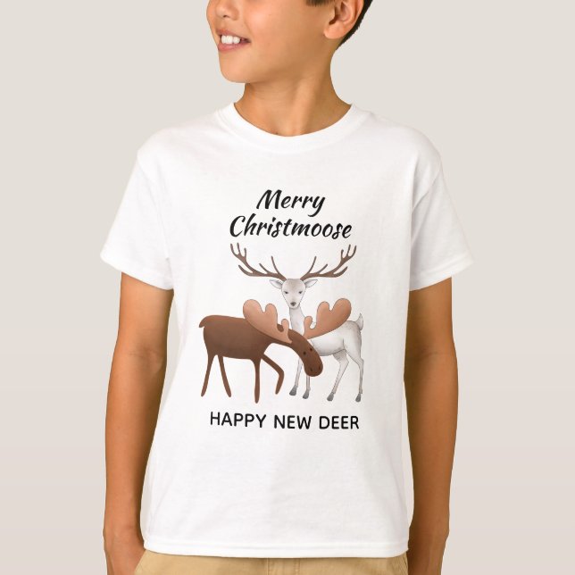 Camiseta Feliz Christmoose Happy New Deer (Frente)