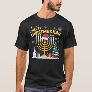 Camiseta Feliz Christmukkah Judaico Hanukkah Natal Engraçad