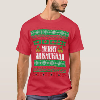 Camiseta Feliz Christmukkah Padrão de Natal Feio