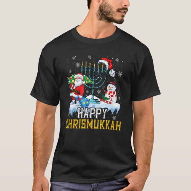 Camiseta Feliz Christmukkah Snowman Judeu Natal H (Frente)