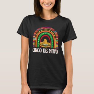 Camiseta Feliz Cinco De Mayo Arco-íris Guitarra Cactus Somb