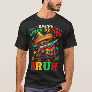 Camiseta Feliz Cinco De Mayo Dabbing Rapaz Homem Mexicano S