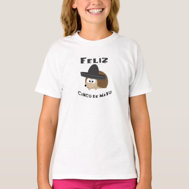 Camiseta Feliz Cinco De Mayo Hedgehog (Frente)