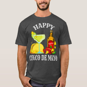 Camiseta Feliz Cinco de Mayo Tacos Nachos Tequila Me deixa