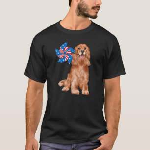 Camiseta Feliz Cocker Spaniel Usa Flag Patriotic Rescution 