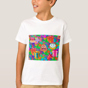 Camiseta feliz cocô de aniversário emoji