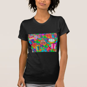 Camiseta feliz cocô de aniversário emoji