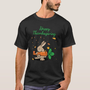 Camiseta Feliz Coelho Engraçado de Ação de Graças