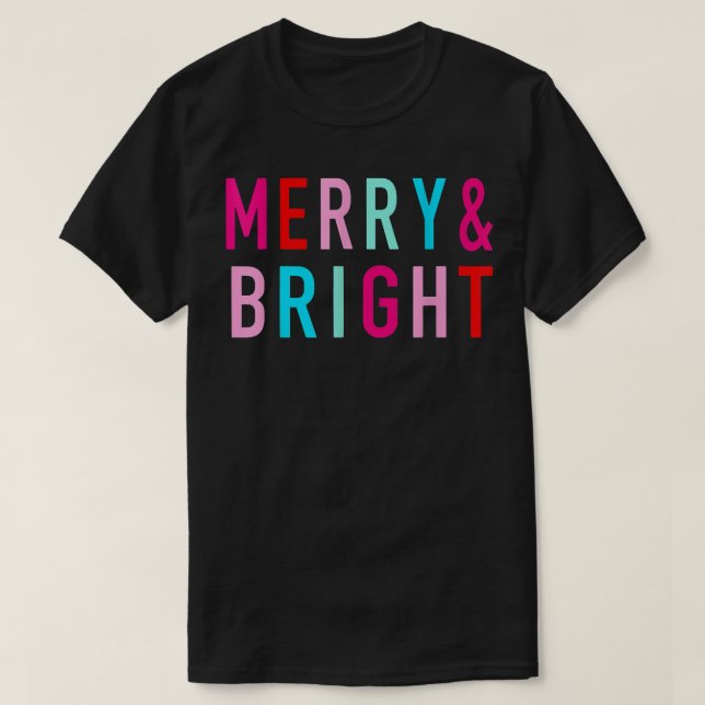 Camiseta Feliz Colorida E Família Brilhante Feliz Natal P (Frente do Design)