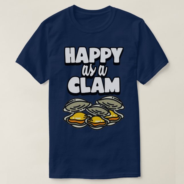 Camiseta Feliz como um Clam (Frente do Design)