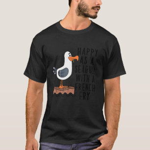 Camiseta Feliz Como Uma Gaivota Com Um Franco Roupa