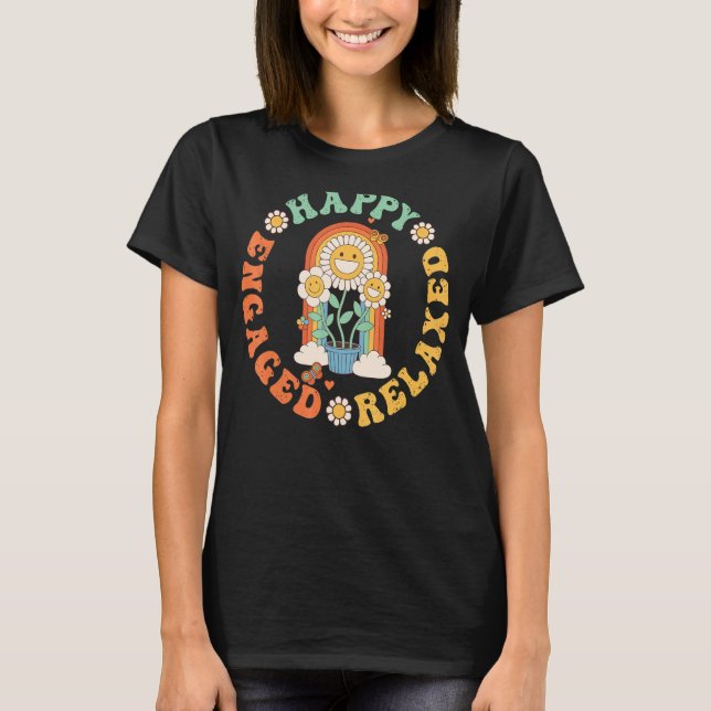 Camiseta Feliz Comportamento Comportamental de Aba Bcba Env (Frente)