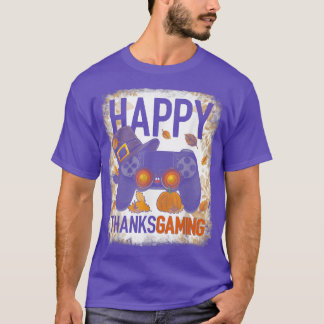 Camiseta Feliz controlador de vídeo de ação de graças Pilgr