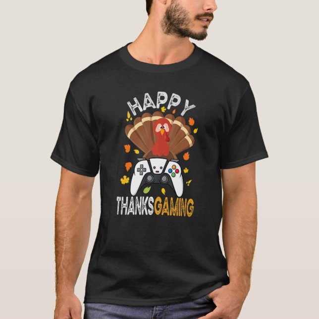 Camiseta Feliz Controlador de Vídeo de Jogo de Jogo de Graç (Frente)