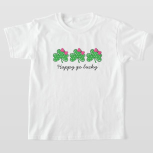 Camiseta Feliz Coquete de Laço de Trevo do Dia de São Patrí