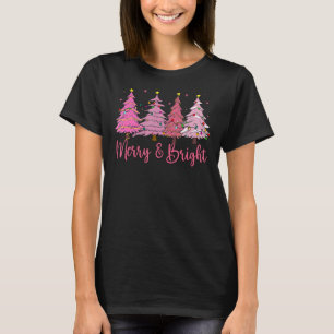 Camiseta Feliz, cor-de-rosa-natalino e cor-de-rosa-cristma