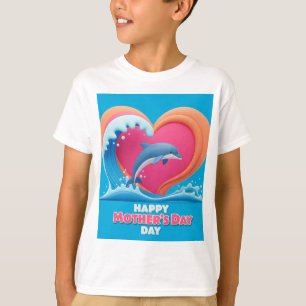 Camiseta Feliz Coração de Baleia da Mãe
