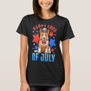 Camiseta Feliz Corgi De Julho Patriótico Cão De Corgi 4 De