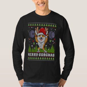 Camiseta Feliz Corgmas Corgi Dog Weising Febre Christm