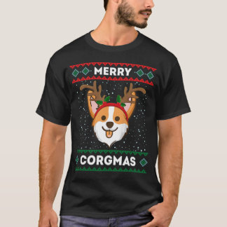 Camiseta Feliz Corgmas Engraçada Pão de Cachorro de Natal