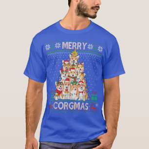 Camiseta Feliz Corgmas Feia Doce Engraçado Corgi Natal T