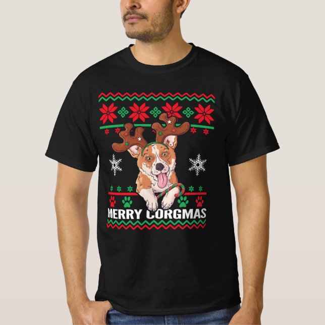 Camiseta Feliz Corgmas Feia Natal (Frente)
