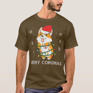 Camiseta Feliz Corgmas Xmas Pajamas Corgi Natal Nerdy D