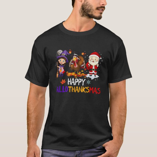 Camiseta Feliz Cristo de Ação de Graças de Halloween de Hal (Frente)