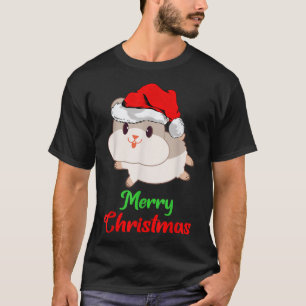Camiseta Feliz Cristo de Hamster de Santa Hat de Natal