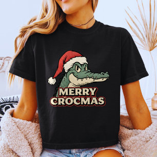 Camiseta Feliz Crocmas – Crocodilo do Papai Noel Vintage Re
