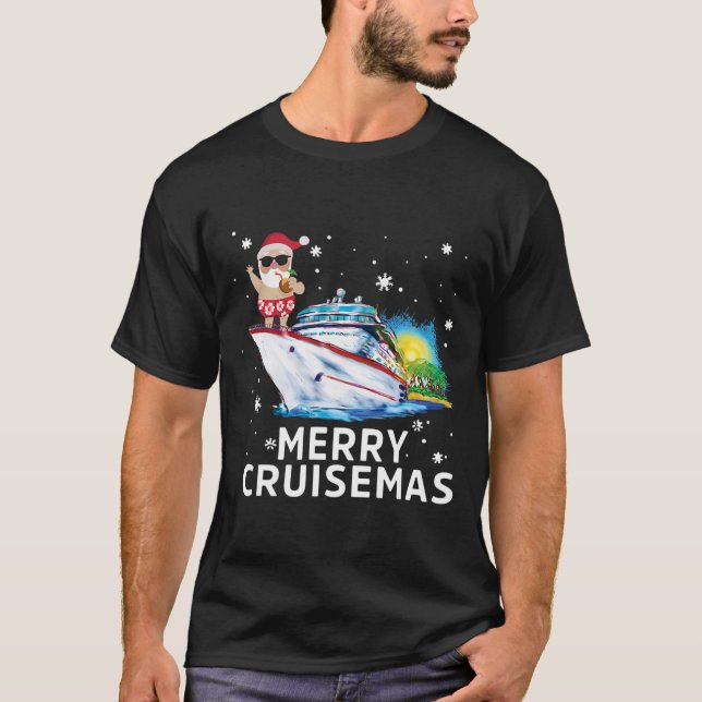 Camiseta Feliz Cruisemas 2021 Papais noeis de Natal Engraça (Frente)