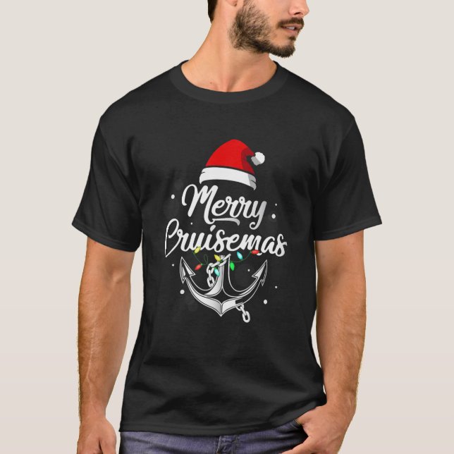 Camiseta Feliz Cruisemas 2022 Anchor Cruise Boat de Natal (Frente)