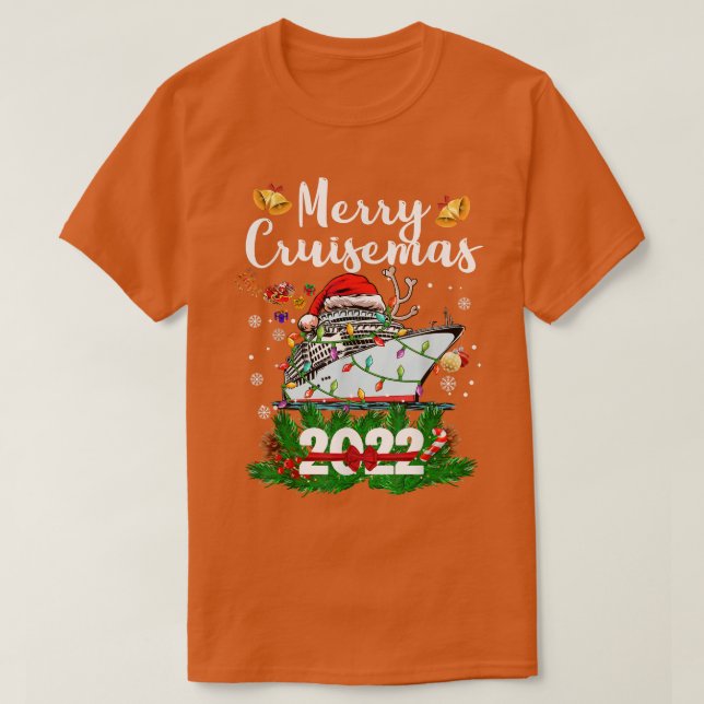Camiseta Feliz Cruisemas 2022 Papais noeis de Natal Reindee (Frente do Design)