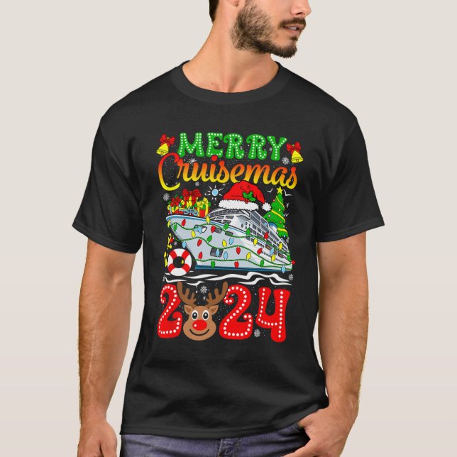 Camiseta Feliz Cruisemas 2024 Cruise Christmas Rudolph Xmas (Frente)