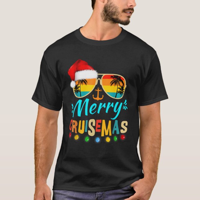 Camiseta Feliz Cruisemas 2025 Papais noeis de Natal Reindee (Frente)