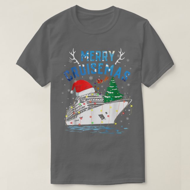 Camiseta Feliz Cruisemas Família Cruise Natal 2022 Engraçad (Frente do Design)