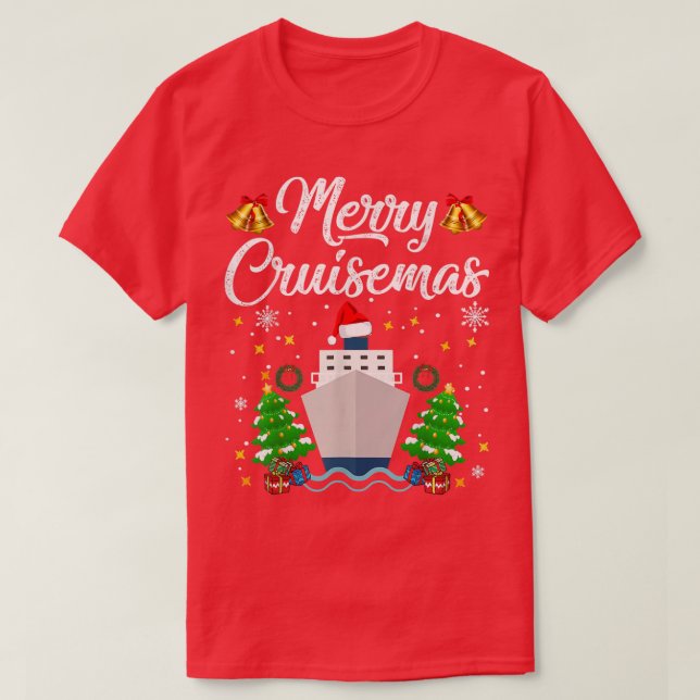 Camiseta Feliz Cruisemas Família Natal 2021 em Cruise (Frente do Design)