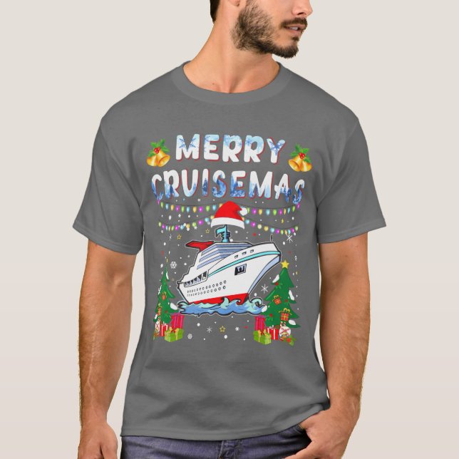 Camiseta Feliz Cruisemas Family Cruise Natal 2023 vinta (Frente)