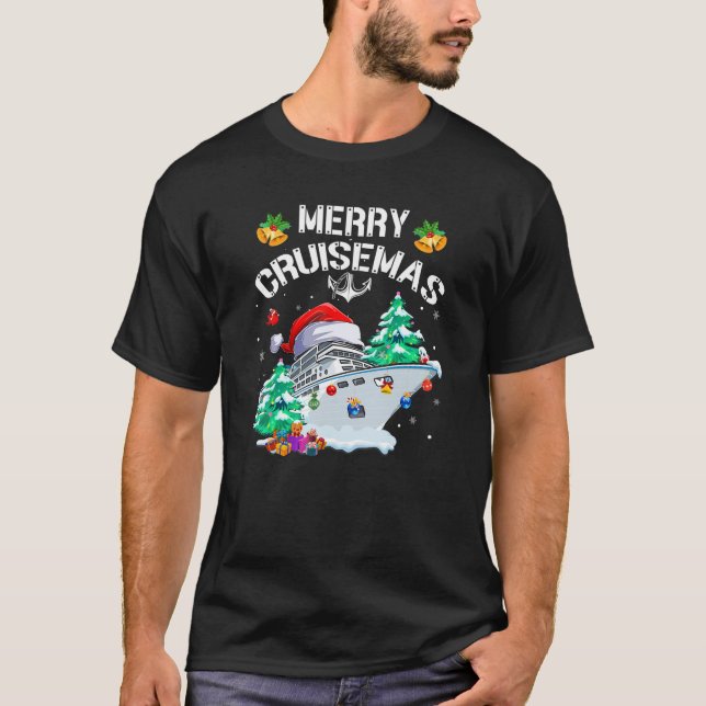 Camiseta Feliz Cruisemas Funny Cruise Ship Family Natal (Frente)