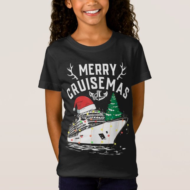 Camiseta Feliz Cruisemas Funny Cruise Ship Family Natal (Frente)